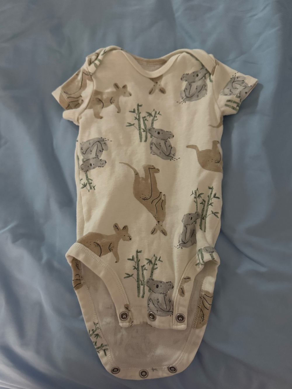 Carter's Cream Kangaroo & Koala Short-Sleeve Onesie